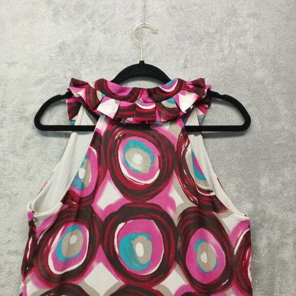 PRIVATE GALLERY Dress Size M(8-10) Women Sleeveless V-neck Chiffon Knit lining - Picture 8 of 14